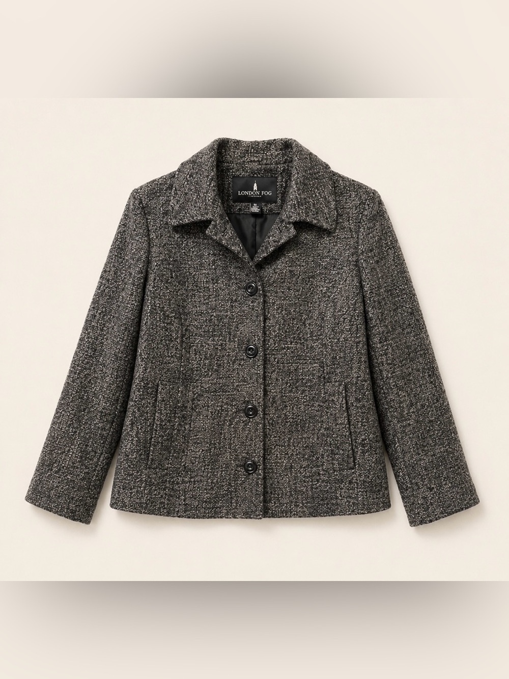 London Fog Women's Charcoal Gray Short Peacoat